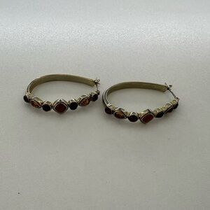 Elegant Brown Hoop Earrings
